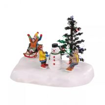 Personaggi Lemax a pile Carriole nella neve