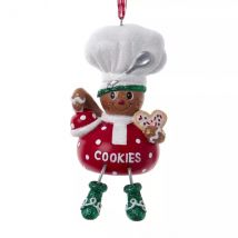 Suspension de Noël (H9 cm) Petit garçon Cookie pailleté