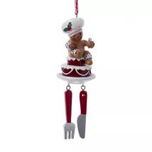 Weihnachtsanhänger (H12 cm) Lebkuchenkoch und Besteck