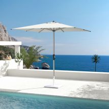 Parasol carré aluminium (2,5 x 2,5 m) Yucatan Gris et blanc