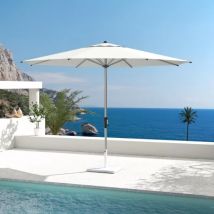 Parasol rond aluminium (D3,5 m) Yucatan Gris et Blanc