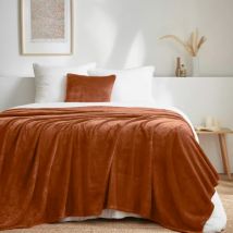 Plaid doux flanelle (220 x 240 cm) Didou Cuivre