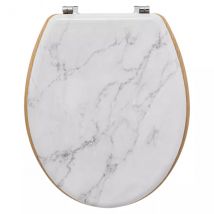 WC-Sitz aus Holz in Marmoreffekt (L36 cm) Léa Weiß