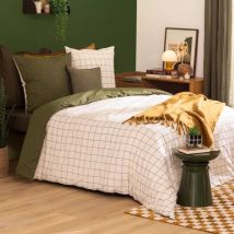 Bettbezug und zwei Kopfkissenbezüge Baumwolle (240 x 220 cm) Maati Grün