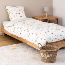 Housse de couette et une taie enfant coton (140 x 200 cm) Voitures Multicolore