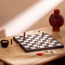 Coffret jeux Backgammon / Echec bois (40 cm) Jule Marron