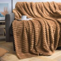 Plaid doux (180 x 220 cm) Dune Camel