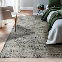 Tapis de salon rectangulaire jacquard (160 x 230 cm) Zahra Noir