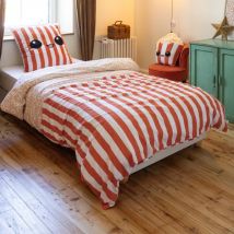 Housse de couette et une taie enfant coton (140 x 200 cm) Fresh popcorn Rouge