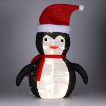 Beleuchteter Pinguin batteriebetrieben (H68 cm) Faltbar Schwarz
