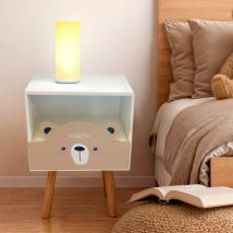 Table de chevet enfant bois (H45 cm) Ourson Marron