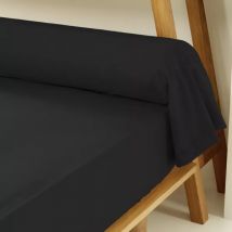Taie de traversin percale de coton (L185 cm) Cali Noire