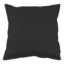 Funda de almohada cuadrada de percal de algodón (80 x 80 cm) Cali Negro