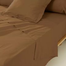 Drap plat percale de coton (270 x 300 cm) Cali Cappuccino