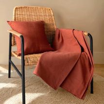 Couvre-lit coton tissé (220 x 250 cm) Léa Terracotta