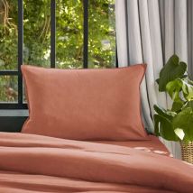 Taie d'oreiller rectangulaire lyocell Tencel lavé (50 x 80 cm) Olivia Terracotta