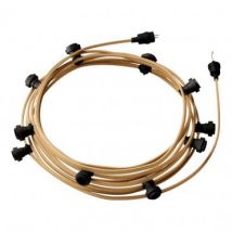 Girlande Außen Lumet System 7,5 m mit 5 Lampenfassungen E27 Schwarz Creative-Cables CATE27N125 - Beige