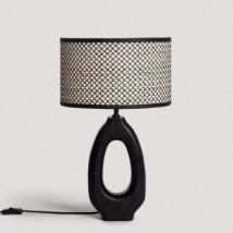 Tischlampe Holz Black Darshan ILUZZIA - Natur - Schwarz