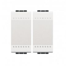 Kit Wechselschalter Doppelt BTicino Living Light Weiß