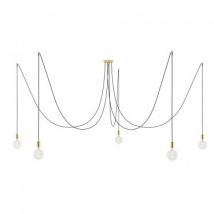 Hängeleuchte mit 5 Hängenden Lichtpunkten Spider Creative-Cables SPMDCS01GO5RC04TERM Latón