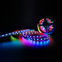 LED-Streifen RGBIC Digital SPI 24V DC 60LED/m 5m IP20 Breite 10mm Schnitt alle 10cm RGB
