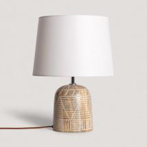 Tischleuchte aus Holz Koson ILUZZIA Blanco Viejo