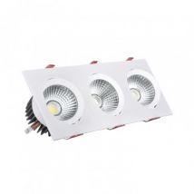 Spot LED Downlight Rectangulaire Triple New Madison 45W Coupe 400x120 mm Blanc Chaud 3000K - 3200K