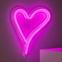 Néon LED "CŒUR" 12V Rose