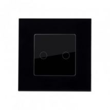 Interrupteur Tactile Double avec Plaque Crystal Modern Noir