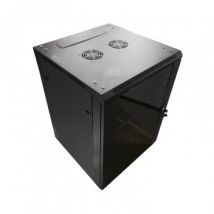 Armoire de Rangement Rack U16 pour Batteries PYLONTECH avec 2 Ventilateur Noir