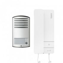 Kit Interphone 1 Logement 2 fils avec Panneau LINEA 2000 et Téléphone Serie 8 TEGUI 378141 Aluminium