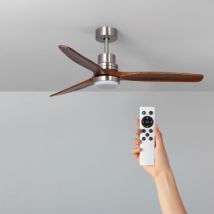 Ventilateur de Plafond LED Savate Niquel 132cm Moteur DC Nickel