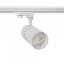 Spot LED New Mallet Dimmable 20W Blanc No Flicker (UGR 15) pour Rail Triphasé (3 Allumages) Blanc Froid 5000K - 5500K