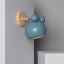 Lampe Murale Kids Bois et Métal Mimi Bleu