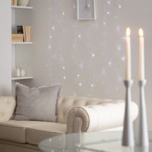 Guirlande LED Rideau à Piles 1m Transparent