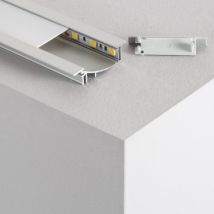Profilé Aluminium Encastrable 1m Lumière Diffuse pour Rubans LED jusqu'à 10mm Translucide