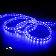 Ruban LED WiFi 220V AC 60LED/m Bleu IP65 sur Mesure Largeur 14mm Coupe tous les 100cm Plusieurs options