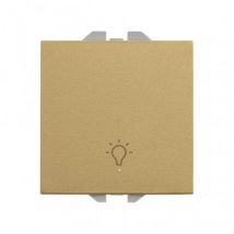 Bouton-Poussoir Simple Avec Gavure Lumière SIMON 270 20000151 Doré