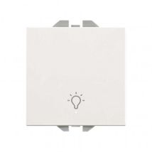 Bouton-Poussoir avec Voyant et Gravure Lumineuse SIMON 270 20000161 Blanc