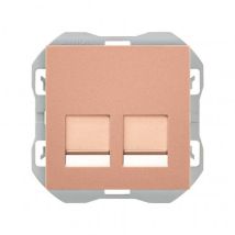 Plaque Prise RJ45 avec Double Connecteur SIMON 270 20000188 Cuivre