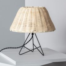 Lampe à Poser Rotin Salmor Noir