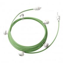 Guirlande Extérieure Lumet System 7.5m avec 5 Douilles E27 Blanche Creative-Cables CATE27B075 Vert