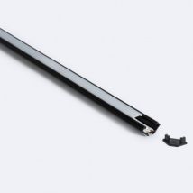 Profilé Aluminium Angle 2m Noir pour Rubans LED jusqu'à 12mm Translucide