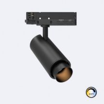 Spot LED Fasano Cylindre 20W CCT pour Rail Triphasé No Flicker Dimmable Noir Sélectionnable (2700K-3200K-4000K)