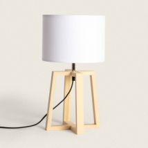 Lampe à Poser Bois Korsade Blanc