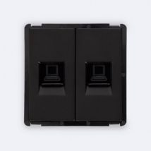 Prise Internet RJ45 Cat 6 Double Modern Noir