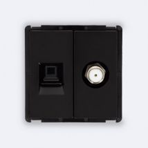 Prise Internet RJ45 CAT 6 + Satellite Modern Noir