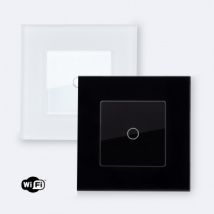 Interrupteur WiFi Tactile Simple avec Cadre Verre Modern Blanc
