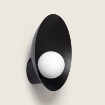 Applique Murale Métal et Verre Brais Noir