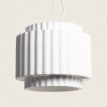 Suspension Plâtre Double Colum Blanc